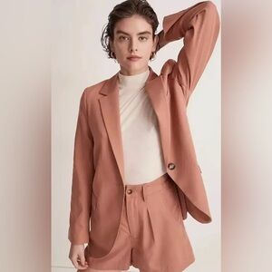 Madewell The Larsen Blazer in Drapeweave Dried Rose Size XS NWT
